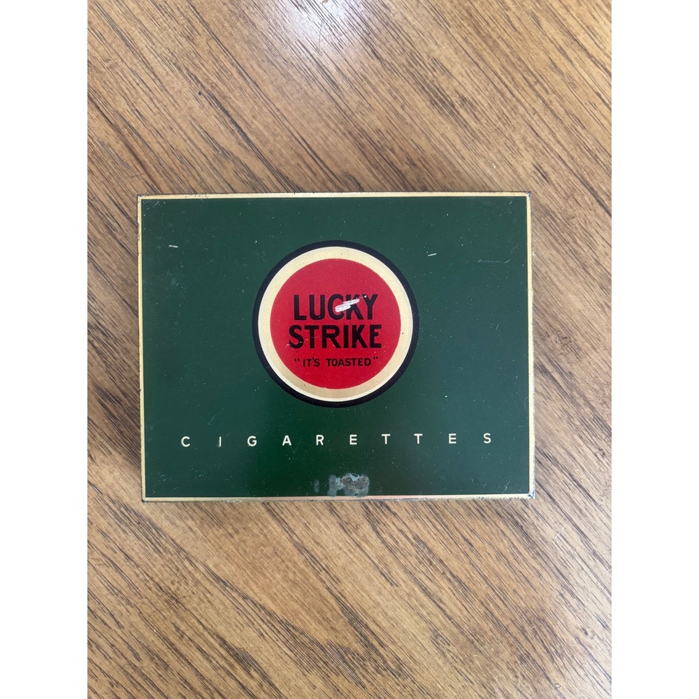 Lucky Strike "It's Toasted" Cigarettes Tin Box Vintage Collectible Advertising